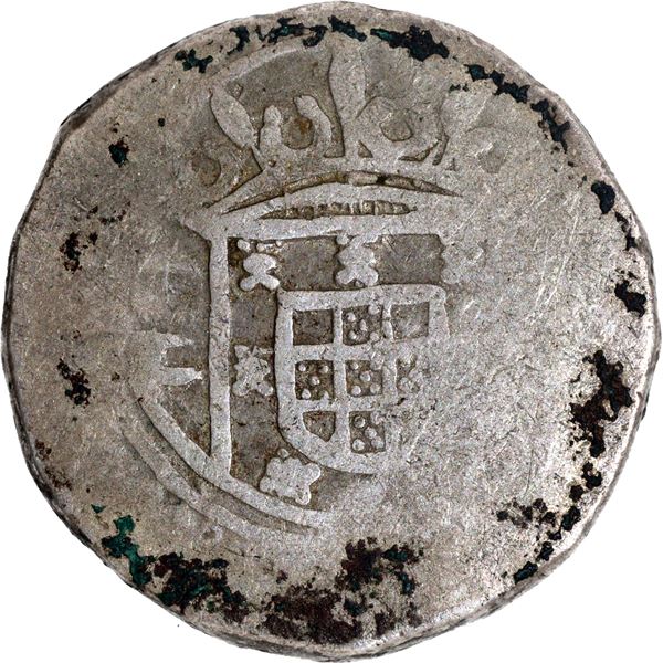 Indo Pourtuguese, Goa D. Pedro II Silver Xerafim Coin.