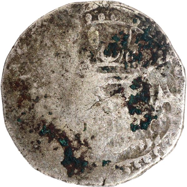 Indo Pourtuguese, Goa, D. Joao V Silver Half Xerafim Coin.
