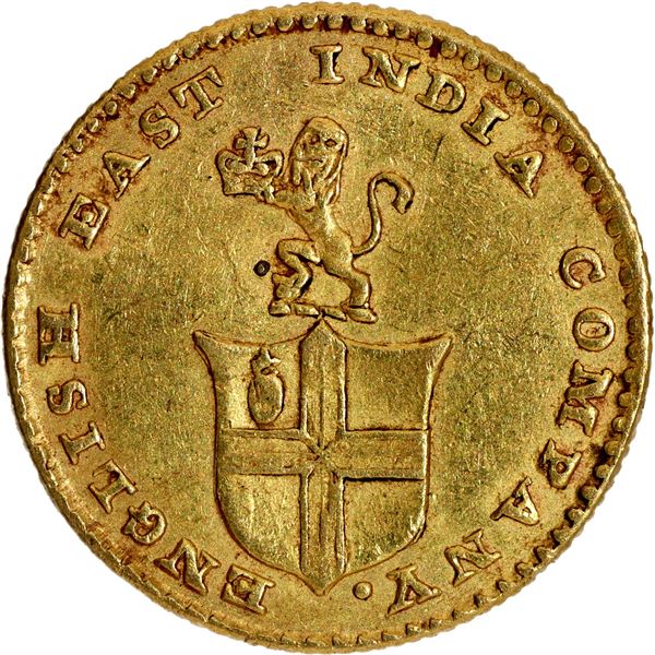 Very Rare Madras Presidency, Gold 5 Rupees Coin.