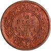 Image 1 : Scarce Copper Half Pice Coin of Victoria Queen of Calcutta Mint of 1862.