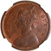 Image 2 : Very Rare NGC MS 62 BN Graded Copper One Quarter Anna Coin of Victoria Queen of Madras Mint of 1862.