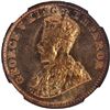 Image 2 : Extremely Rare NGC MS 65 RB Graded Bronze One Quarter Anna Coin of King George V of Calcutta Mint of
