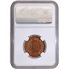 Image 4 : Rare NGC MS 65 RD Graded Bronze One Quarter Anna Coin of 1917 of Calcutta Mint of King George V.