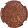 Image 1 : Very Rare NGC MS 65 RB Graded Bronze One Quarter Anna Coin of King George V of Calcutta Mint of 1919