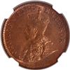 Image 2 : Very Rare NGC MS 65 RB Graded Bronze One Quarter Anna Coin of King George V of Calcutta Mint of 1919