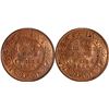 Image 1 : Rare Uncirculated Bronze One Quarter Anna Coins of King George V of Bombay Mint of 1930.