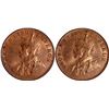 Image 2 : Rare Uncirculated Bronze One Quarter Anna Coins of King George V of Bombay Mint of 1930.