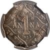 Image 1 : Very Rare NGC MS 64 Graded Cupro Nickel One Anna Coin of King George V of Bombay Mint of 1923.
