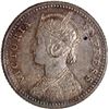 Image 2 : Rare Uncirculated Silver Quarter Rupee Coin of Victoria Empress of Calcutta Mint of 1898.