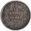 Image 1 : Scarce Year of 1900 Silver Quarter Rupee Coin of Victoria Empress of Calcutta Mint.