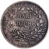Image 2 : Extremely Rare 1840 Silver Half Rupee Coin of Calcutta Mint of Victoria Queen.