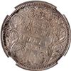 Image 1 : Extremely Rare NGC AU Graded Silver Half Rupee Coin of Victoria Empress of Calcutta Mint of 1880.