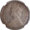Image 2 : Extremely Rare NGC AU Graded Silver Half Rupee Coin of Victoria Empress of Calcutta Mint of 1880.