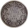 Image 1 : Extremely Rare 1880 Silver Half Rupee Coin of Victoria Empress of Calcutta Mint.