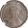 Image 2 : Very Rare NGC AU Graded Silver Half Rupee Coin of Victoria Empress of Calcutta Mint of 1884.