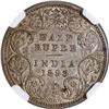 Image 1 : Very Rare NGC AU Graded Silver Half Rupee Coin of Victoria Empress of Bombay Mint of 1893.