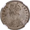 Image 2 : Very Rare NGC AU Graded Silver Half Rupee Coin of Victoria Empress of Bombay Mint of 1893.