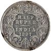 Image 2 : Rare 1897 (7 over 4) Silver Half Rupee Coin of Victoria Empress of Bombay Mint.