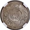 Image 1 : Rare NGC MS 63 Graded Silver Half Rupee Coin of King George V of Calcutta Mint of 1933.