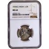 Image 3 : NGC MS 64 Graded 1934 of Silver Half Rupee Coin of Calcutta Mint of King George V.