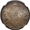 Image 1 : Rare NGC MS 63 Graded Silver Half Rupee Coin of King George VI of Bombay Mint of 1939.