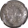 Image 2 : Extremely Rare NGC MS 61 Unlisted Silver One Rupee Coin of Victoria Queen of Calcutta Mint of 1840.