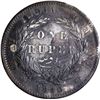 Image 2 : Scarce 1840 27 Berries Silver One Rupee Coin of Victoria Queen Divided Legend of Calcutta Mint.