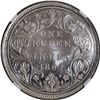 Image 1 : Extremely Rare NGC MS 63 Graded Victroia Queen of Silver One Rupee Coin of Madras Mint of 1862.