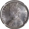 Image 2 : Extremely Rare NGC MS 63 Graded Victroia Queen of Silver One Rupee Coin of Madras Mint of 1862.