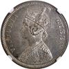 Image 3 : Rare NGC MS 61 Graded Silver One Rupee Coin of Victoria Queen of Bombay Mint of 1862.