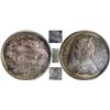Image 1 : PCGS AU 58 Graded Silver One Rupee Coin of Victoria Queen of Bombay Mint of 1862.