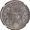 Image 2 : Scarce NGC MS 61 Graded Silver One Rupee Coin of Victoria Queen of Bombay Mint of 1862.