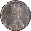 Image 3 : Scarce NGC MS 61 Graded Silver One Rupee Coin of Victoria Queen of Bombay Mint of 1862.