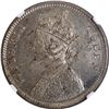 Image 3 : Rare NGC MS 62 Graded Silver One Rupee Coin of Victoria Queen of 1862 of Bombay Mint.