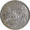 Image 1 : B Raised Silver One Rupee Coin of Victoria Empress of Bombay Mint of 1885.
