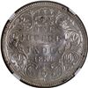 Image 1 : Rare NGC MS 63 Graded 1885 Silver One Rupee Coin of Victoria Empress of Bombay Mint.