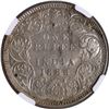 Image 1 : Scarce NGC MS 61 Graded Silver One Rupee Coin of Victoria Empress of Bombay Mint of 1886.