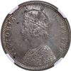 Image 2 : Scarce NGC MS 61 Graded Silver One Rupee Coin of Victoria Empress of Bombay Mint of 1886.