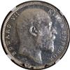Image 2 : Rare NGC MS 61 Graded 1905 Silver One Rupee Coin of KIng Edward VII of Bombay Mint.