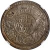 Image 1 : NGC MS 61 Graded 1912 Silver One Rupee Coin of King George V of Bombay Mint.