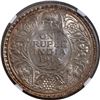 Image 1 : NGC MS 61 Graded of King George V of 1913 of Silver One Rupee Coin of Bombay Mint.