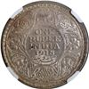 1918 Silver One Rupee Coin of NGC MS 61 Graded of King George V of Bombay Mint.