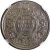 Rare Date NGC UNC Graded Silver One Rupee Coin of King George V of Bombay Mint of 1922.