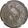 Image 1 : NGC MS 62 Graded 1945 Silver One Rupee Coin of King George VI of Bombay Mint with Die Rotation.
