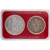 Image 2 : Food and Work for All UNC Set of 2 Commemorative Coins of Bombay Mint of 1976.