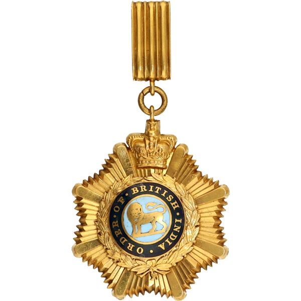 Gold and enameled Medal of Order of British India of of 1939.