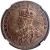 Image 2 : Extremely Rare Error NGC AU Graded Lakhi Brockage Silver One Rupee Coin of King George V with Toning