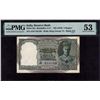 Image 1 : Rare PMG Graded 53 About Uncirculated Five Rupees Banknote of King George VI Signed by C D Deshmukh 
