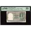 Image 1 : Very Rare PMG 55 Graded British India Five Rupees Banknote of King George VI Signed by C D Deshmukh 