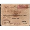 Image 1 : Rare Queen Victoria Steamer Cover of 1881 sent from Bombay to Aden with B mark striped cancellation
